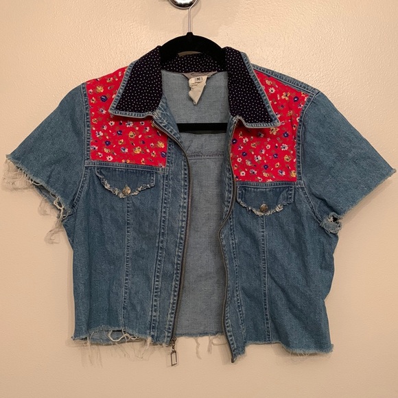 Super cute vintage denim crop shirt - Picture 1 of 4